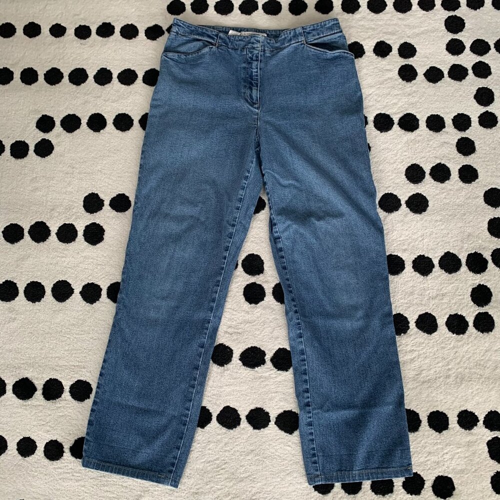 Vintage Jones Sport Mom Jeans Size 10 Faded Blue Stretch Denim Straight Mid Rise